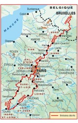Sentier de St-Jacques-de-Compostelle : Bruxelles-Paris-Tours kaart